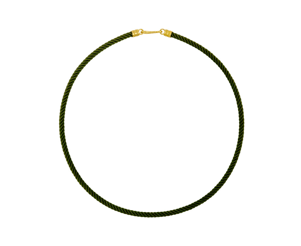Racer Green Twisted Silk Rope Collar