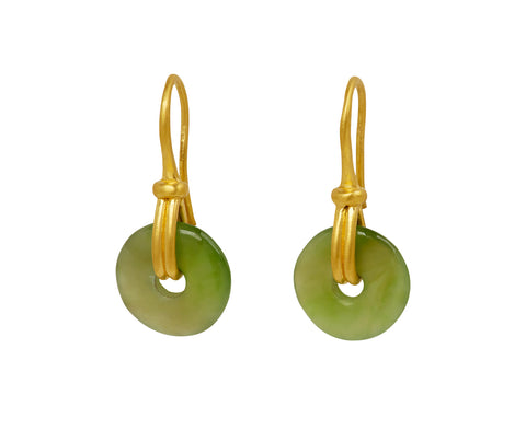 Small Jade Discus Earrings
