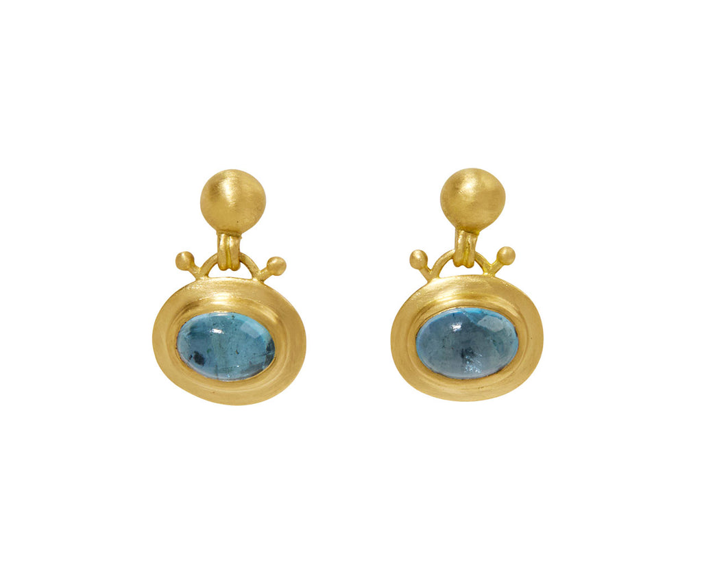 Aquamarine Bell Earrings