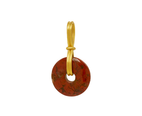 Medium Red Jasper Discus Pendant ONLY
