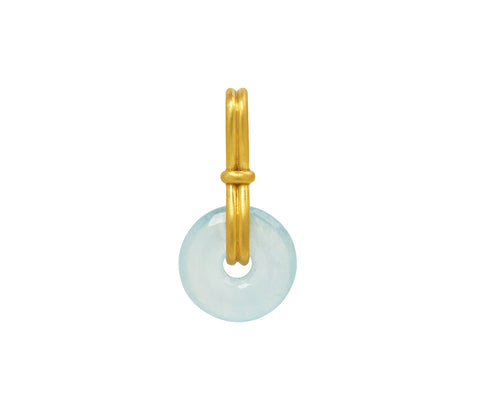 Baby Aquamarine Disc Pendant ONLY