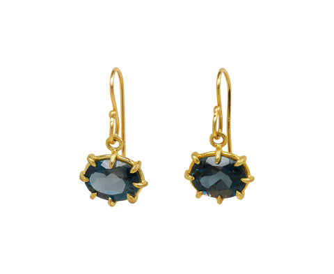 London Blue Topaz Oval Mini Drop Earrings - TWISTonline