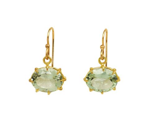 Small Green Amethyst Drop Earrings - TWISTonline