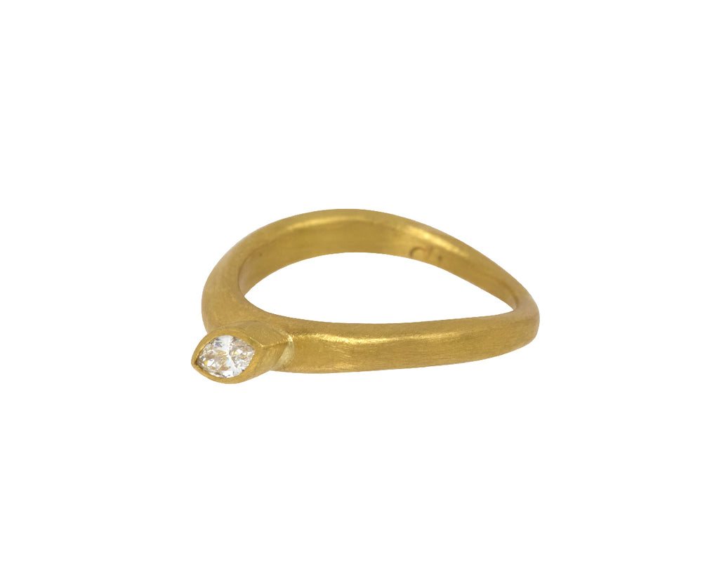 Rosanne Pugliese Diamond Solitaire Wave Ring - Side View