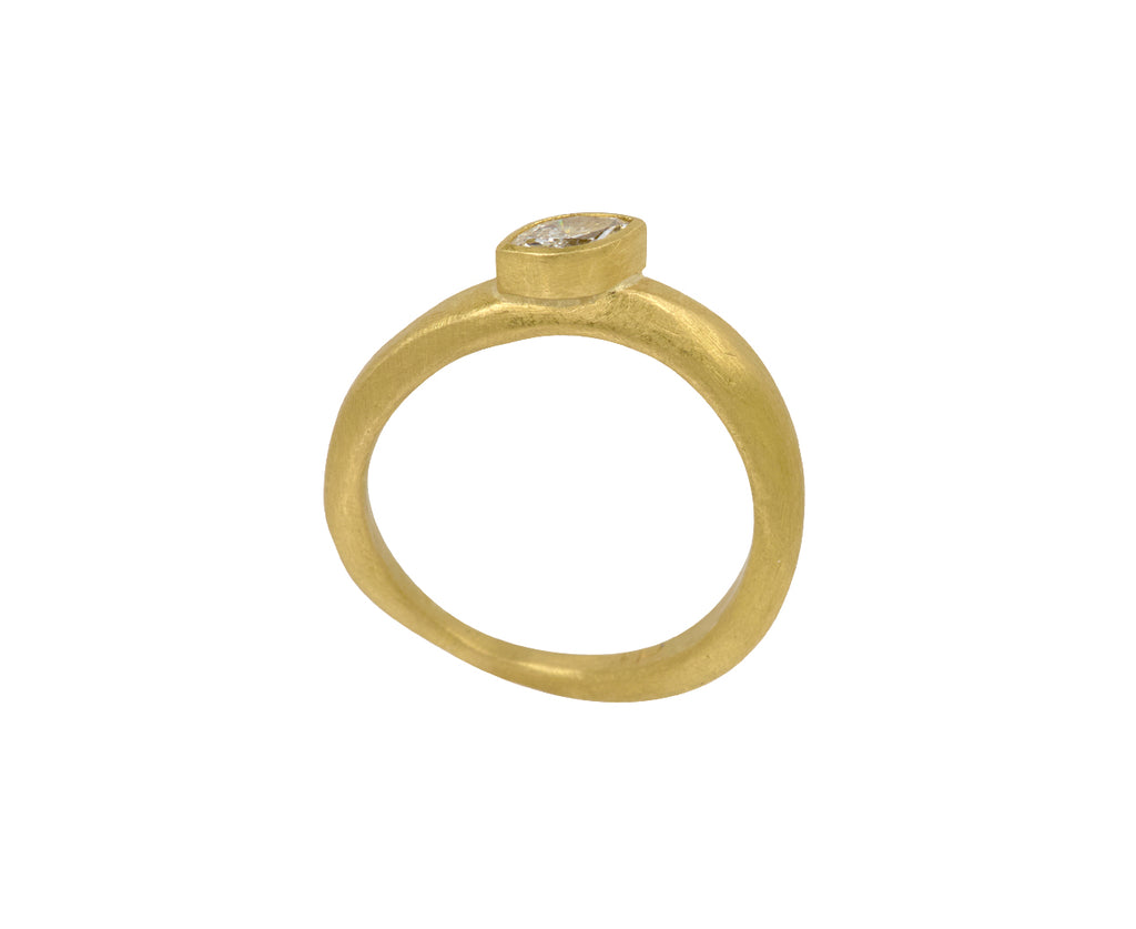 Rosanne Pugliese Diamond Solitaire Wave Ring - Top Down View