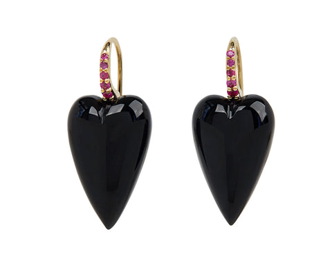 Onyx heart earrings new arrivals