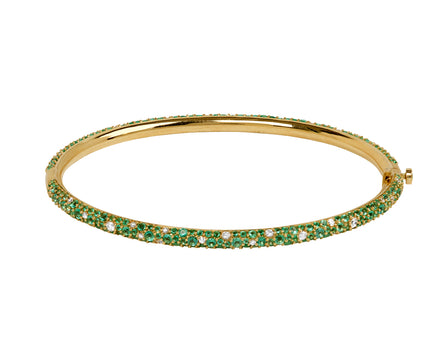 Renna Diamond and Emerald Tidepool Bangle Bracelet