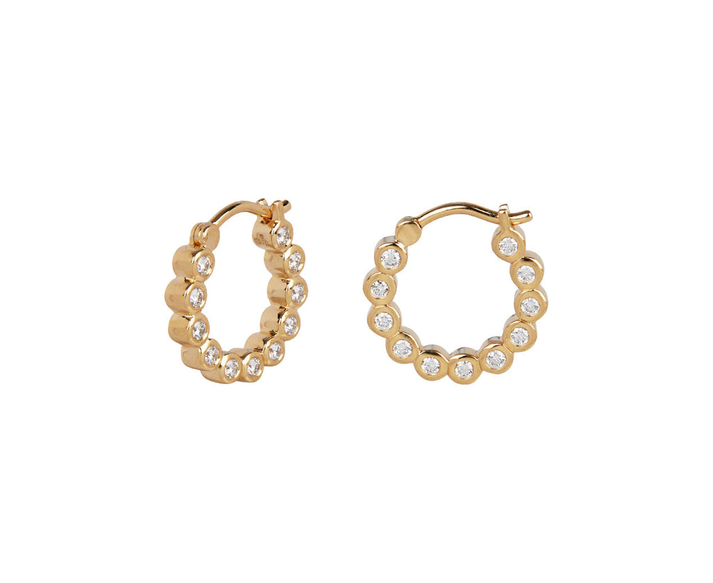 Renna Diamond Bubble Hoop Earrings Side