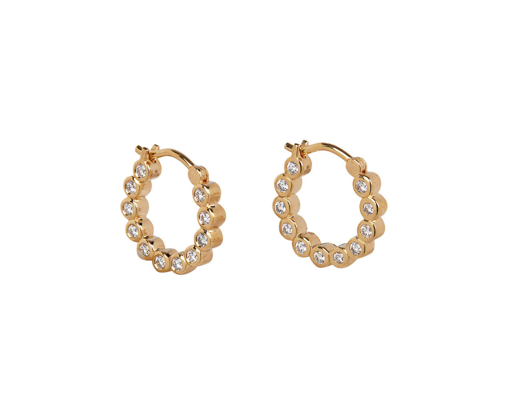 Renna Diamond Bubble Hoop Earrings Left Side