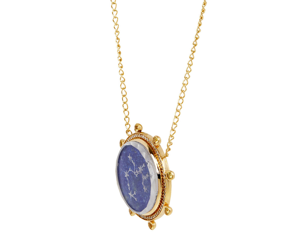 Yellow Sapphire and Lapis Sagittarius Necklace