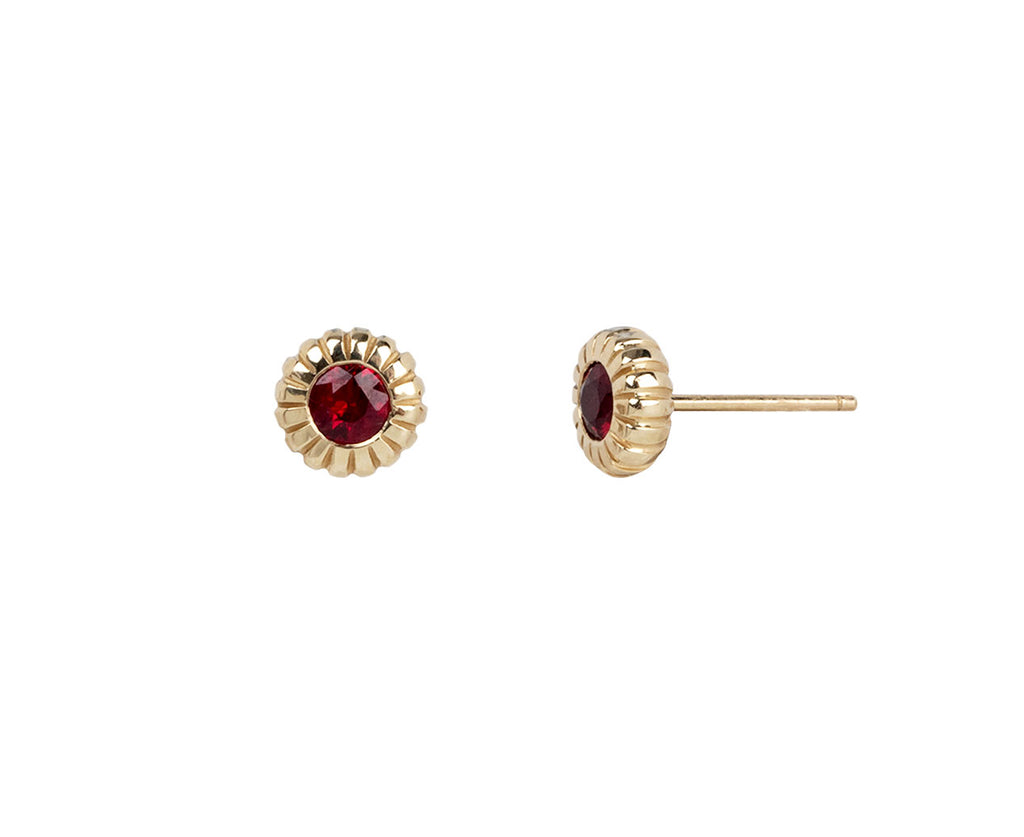 Heirloom Bezel Ruby Stud Earrings