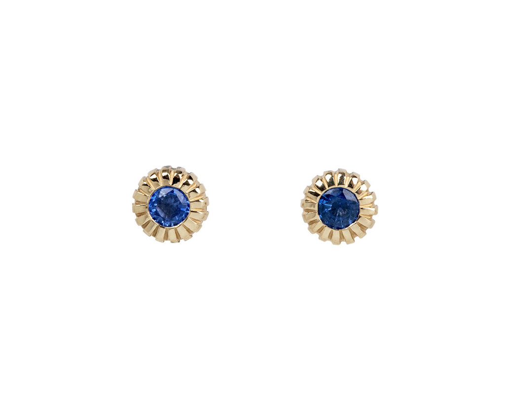 Heirloom Bezel Blue Sapphire Stud Earrings - TWISTonline