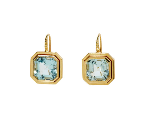 Asscher Aquamarine Bounce Earrings
