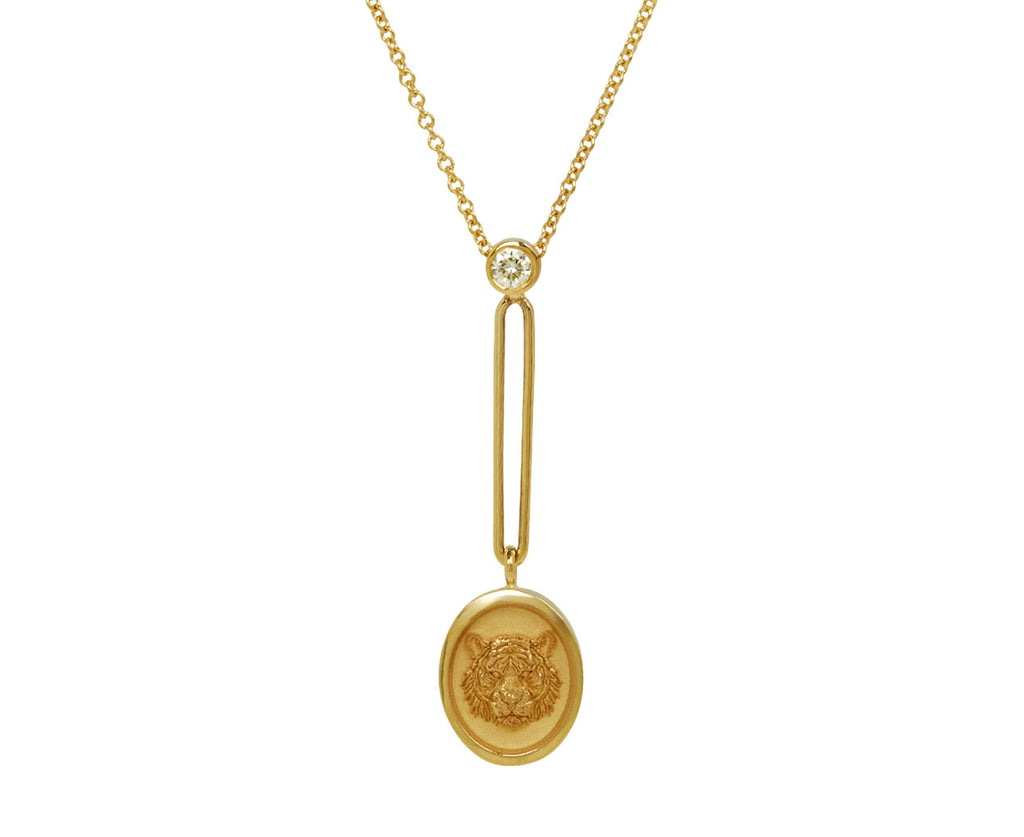 Retrouvai Tiger Fantasy Signet Necklace