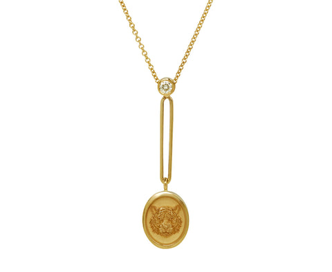 Retrouvai Tiger Fantasy Signet Necklace