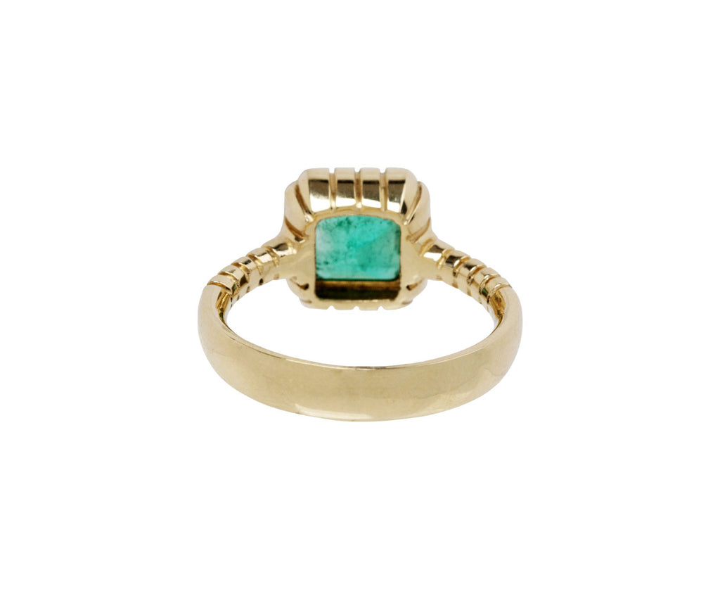Emerald Cut Emerald Heirloom Bezel Ring