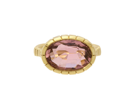Oval Pink Tourmaline Heirloom Bezel Ring