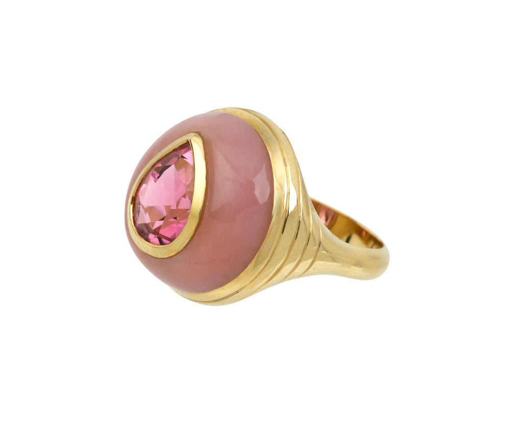 Pink Opal and Pink Tourmaline Petite Lollipop Ring