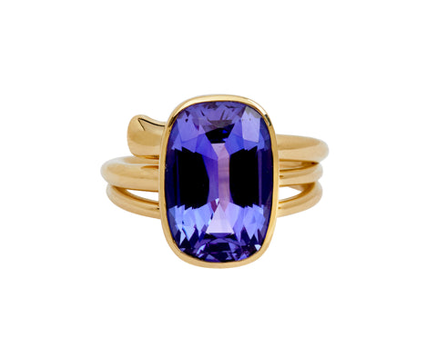 Elongated Cushion Tanzanite Vein Ring