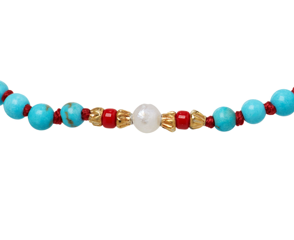 Tai Turquoise Beaded Bracelet - Closeup
