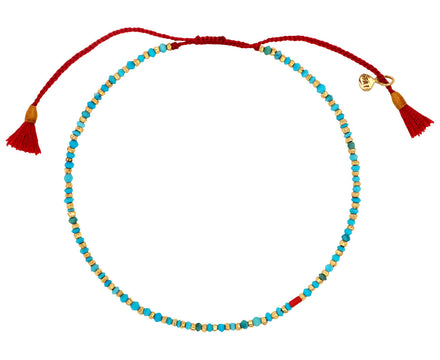 Tai Gold Vermeil Seed Bead Bracelet with Turquoise