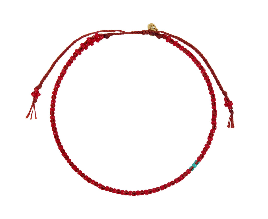 Tiny Japanese and Turquoise Beaded Bracelet