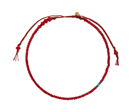 Tiny Japanese and Turquoise Beaded Bracelet