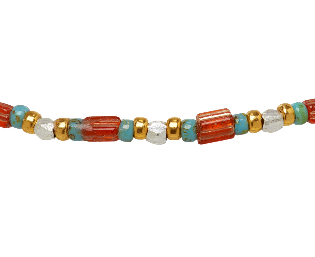 Tai Vintage Glass and Sterling Silver Beaded Bracelet - Closeup