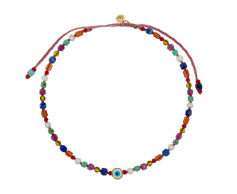 Tai Multi Gem Evil Eye Beaded Bracelet