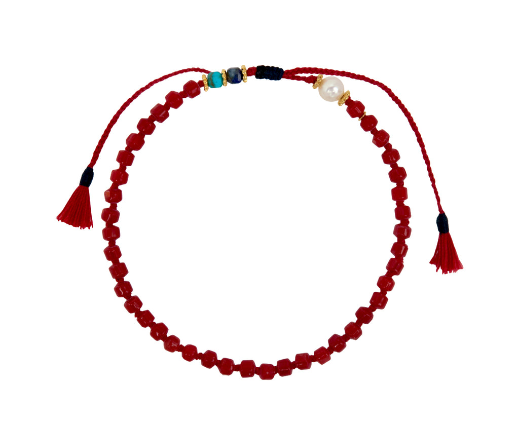 Tai Coral and Pearl Beaded Bracelet