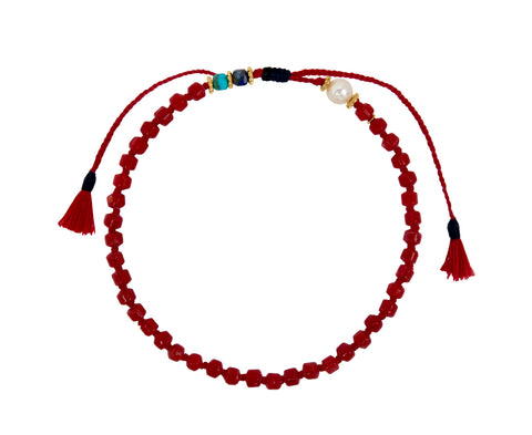 Tai Coral and Pearl Beaded Bracelet