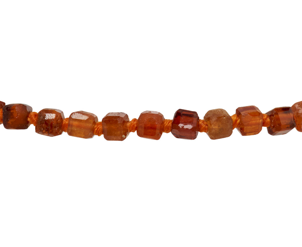Tai Orange Glass Beaded Bracelet - Closeup