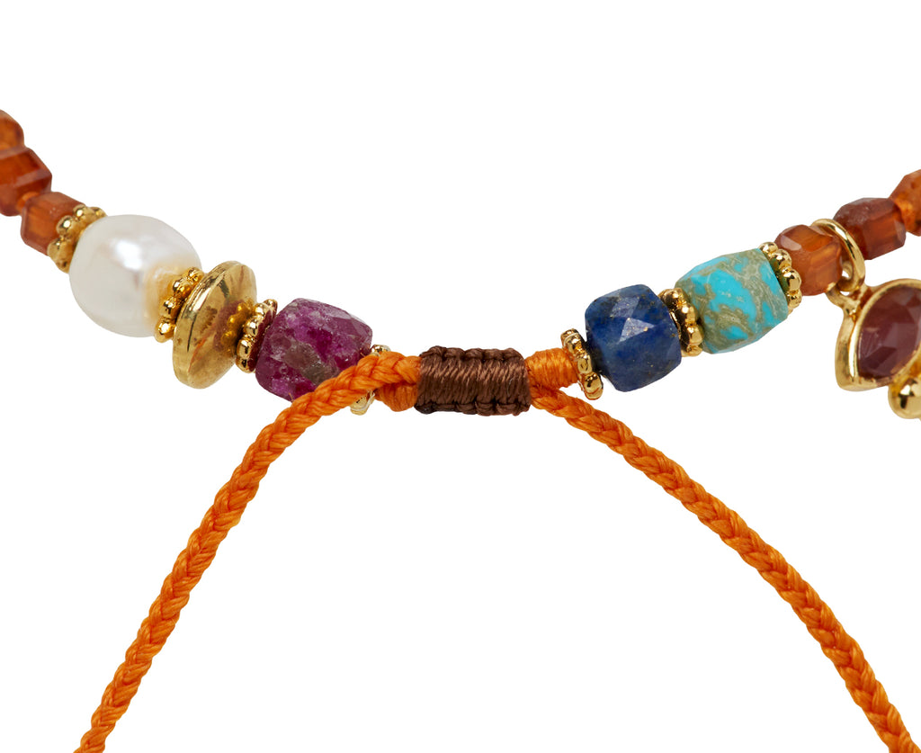 Tai Orange Glass Beaded Bracelet - Closure