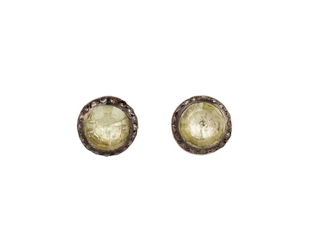 Rosa Maria Lemon Quartz and Cognac Diamond Bo Belquis Stud Earrings