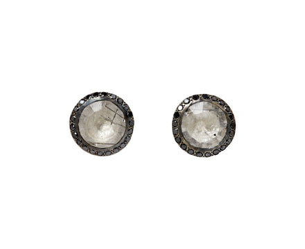 Rosa Maria Diamond and Rutilated Quartz Bo Beril Stud Earrings