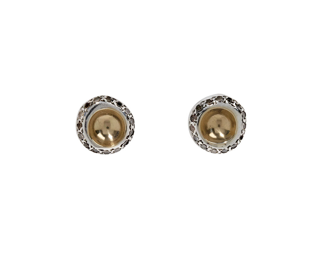 Rosa Maria Yellow Gold Diamond Bo Bershka Stud Earrings