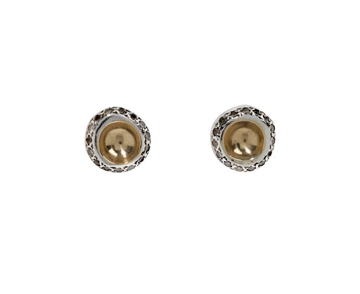 Rosa Maria Yellow Gold Diamond Bo Bershka Stud Earrings