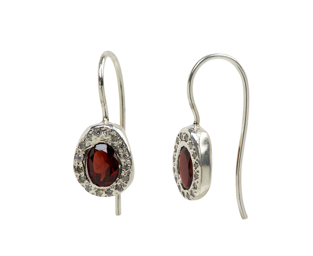 Rosa Maria Garnet and Diamond Bo Earrings - Side View