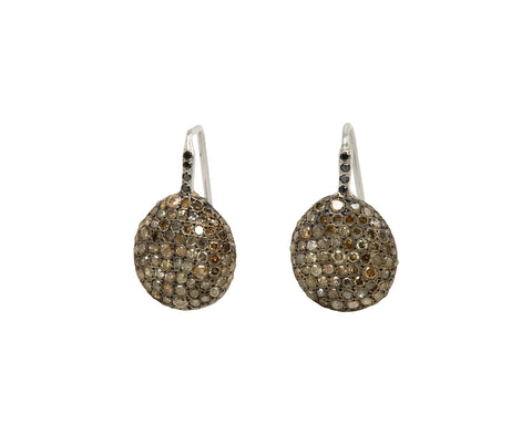 Rosa Maria Black and Cognac Diamond Bo Earrings