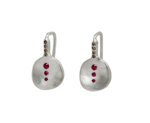 Rosa Maria Ruby and Cognac Diamond Bo Win Earrings