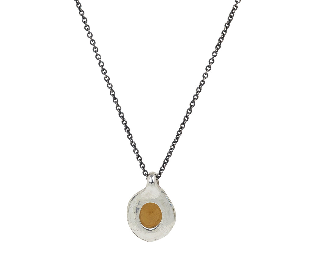 Rosa Maria Honey Quartz and Cognac Diamond Pendant Necklace - Back View