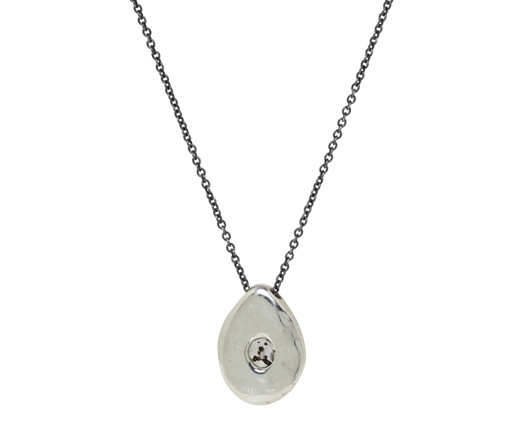 Rosa Maria Black Rutilated Quartz and Black Diamond Pendant Necklace - Back View