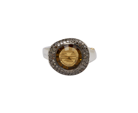 Rosa Maria Beer Quartz and Cognac Diamond Grace Ring
