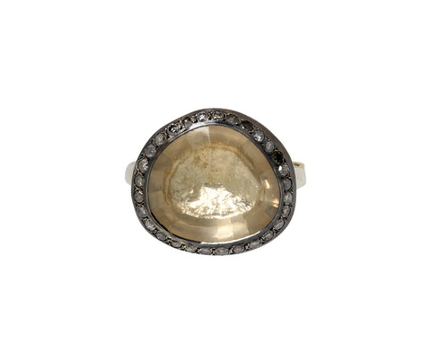 Rosa Maria Topaz and Grey Diamond Julia Ring