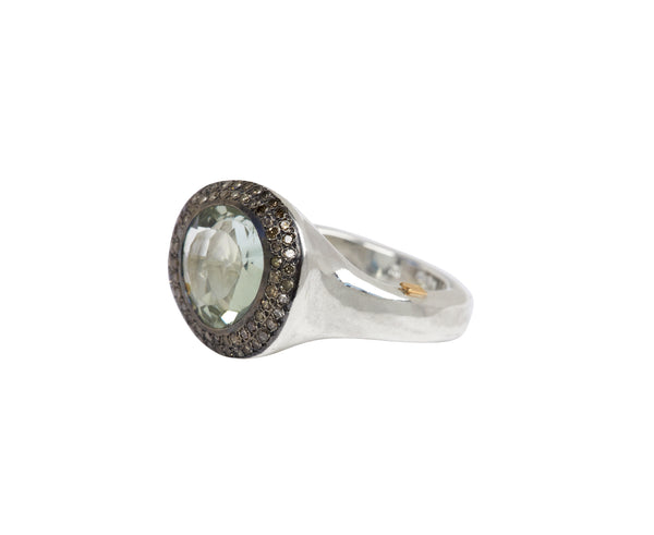Rosa Maria Prasiolite and Cognac Diamond Grace Ring