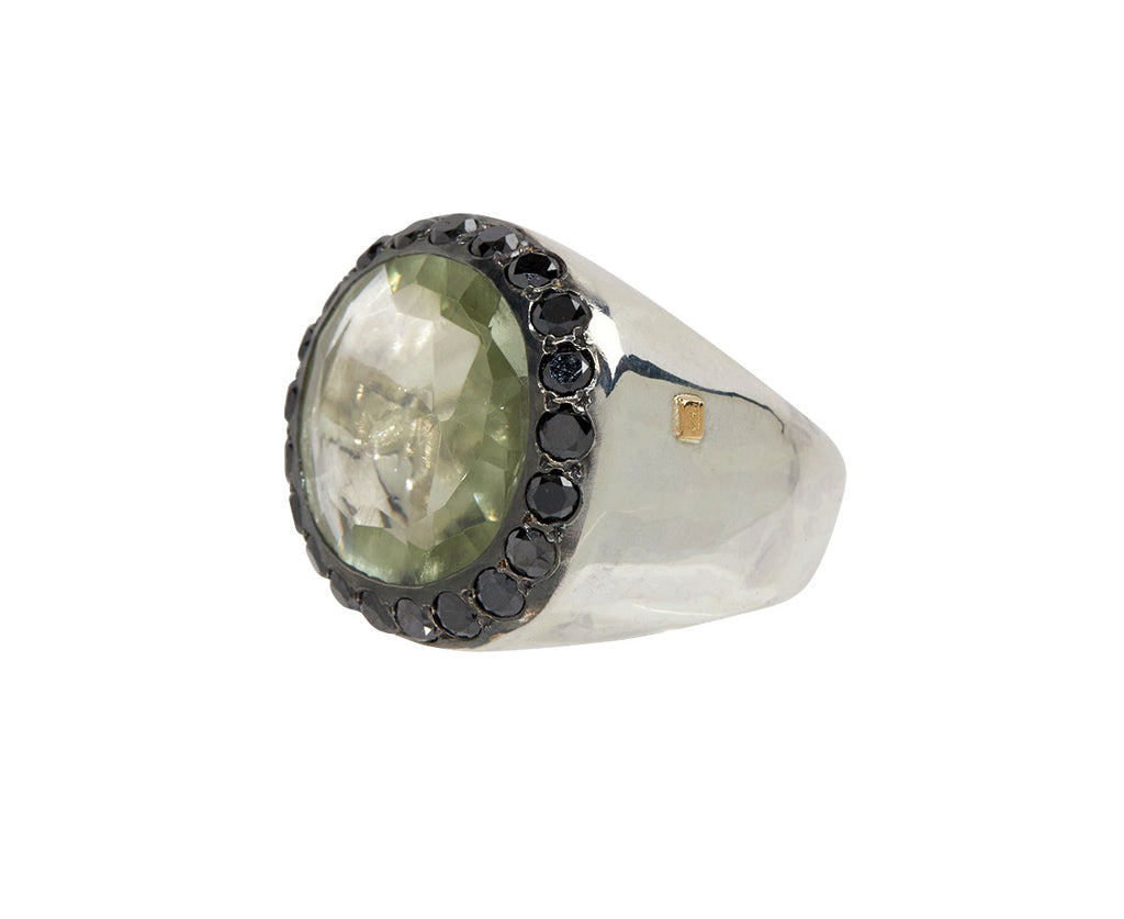 Rosa Maria Black Diamond and Prasiolite Verone Ring - Side View