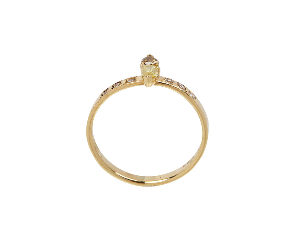 Small Double Yellow Diamond Solitaire Ring