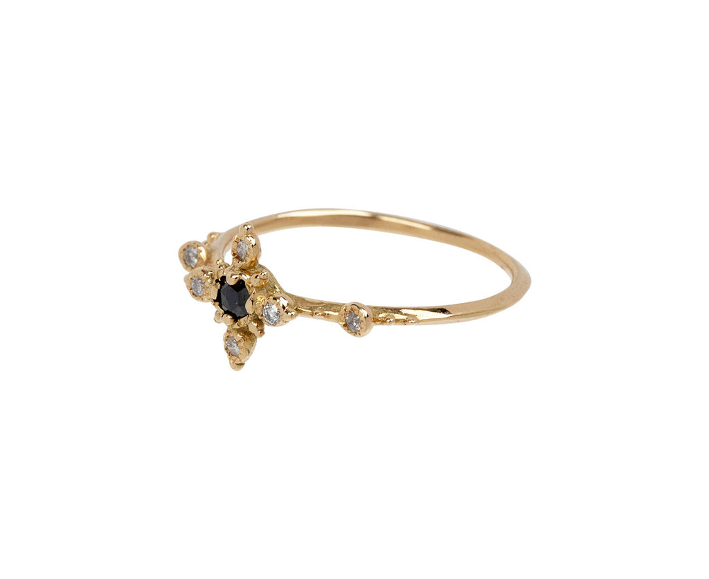 Black and White Diamond Solitaire Ring