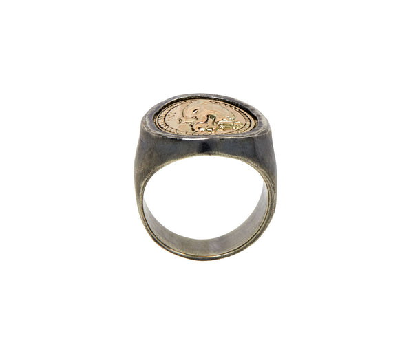 Rusty Thought Heart Signet Ring