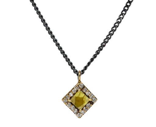 Rusty Thought Mixed Metal Diamond Necklace